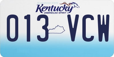KY license plate 013VCW