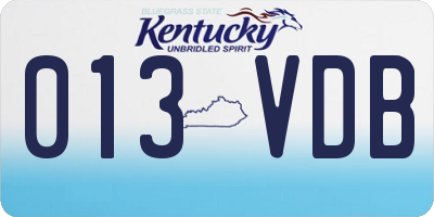 KY license plate 013VDB