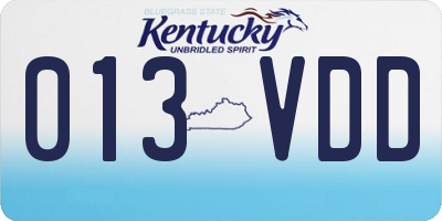 KY license plate 013VDD
