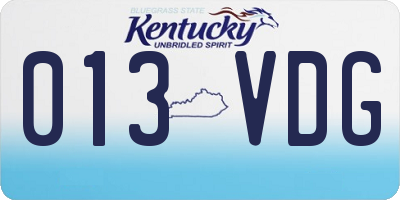 KY license plate 013VDG