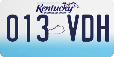 KY license plate 013VDH