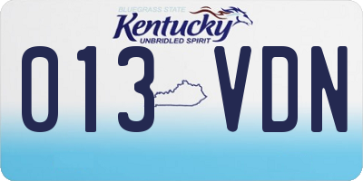KY license plate 013VDN