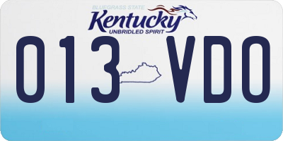 KY license plate 013VDO