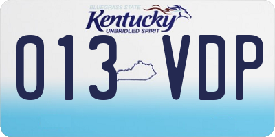KY license plate 013VDP