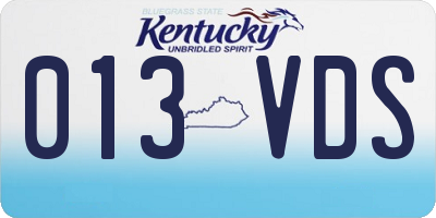 KY license plate 013VDS
