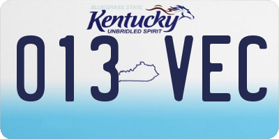 KY license plate 013VEC