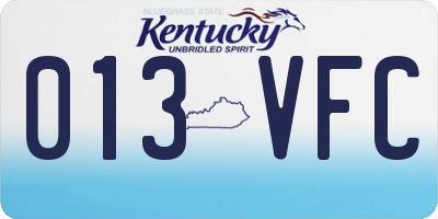 KY license plate 013VFC
