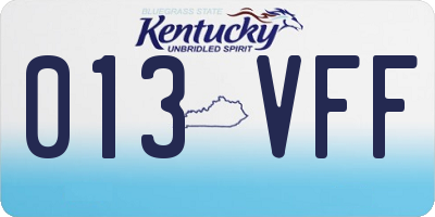 KY license plate 013VFF