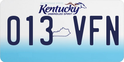 KY license plate 013VFN