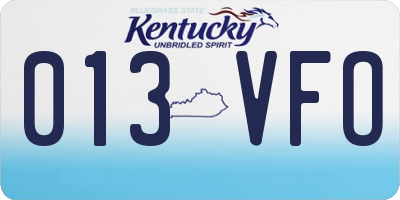 KY license plate 013VFO
