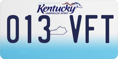 KY license plate 013VFT