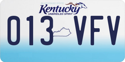 KY license plate 013VFV