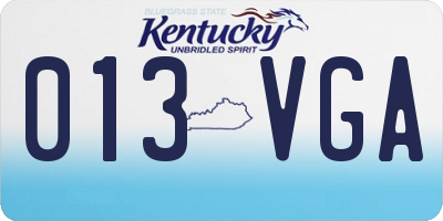 KY license plate 013VGA
