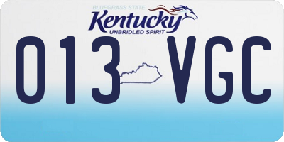KY license plate 013VGC