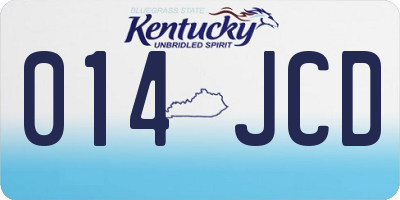 KY license plate 014JCD