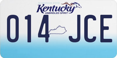 KY license plate 014JCE