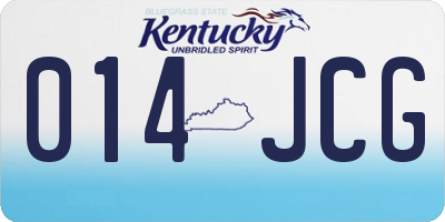 KY license plate 014JCG