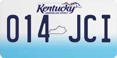 KY license plate 014JCI