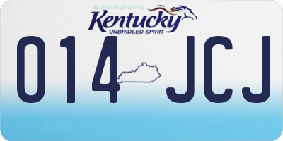 KY license plate 014JCJ