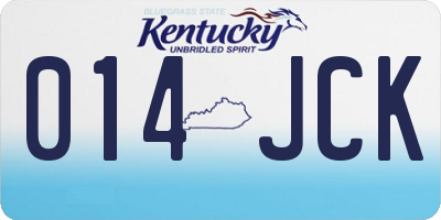 KY license plate 014JCK