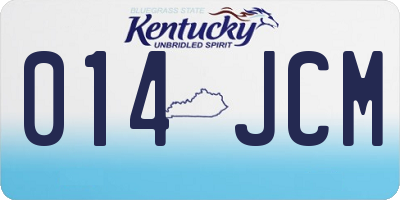 KY license plate 014JCM