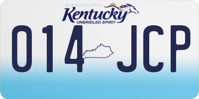 KY license plate 014JCP