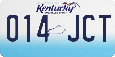 KY license plate 014JCT