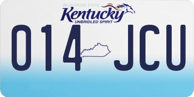 KY license plate 014JCU