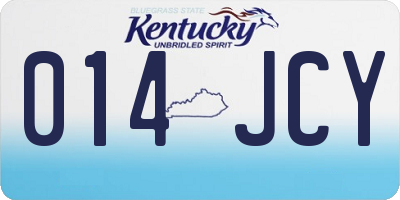 KY license plate 014JCY