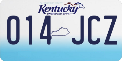 KY license plate 014JCZ