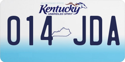 KY license plate 014JDA