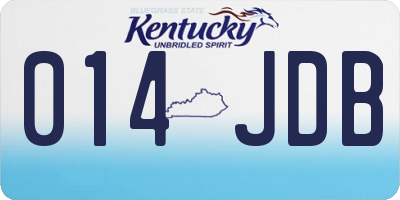 KY license plate 014JDB