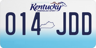 KY license plate 014JDD