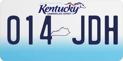KY license plate 014JDH