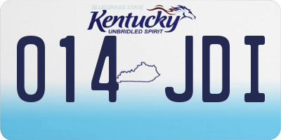 KY license plate 014JDI