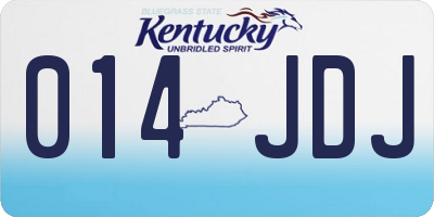 KY license plate 014JDJ