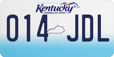 KY license plate 014JDL