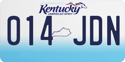 KY license plate 014JDN