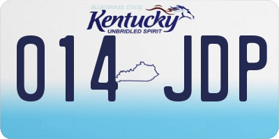 KY license plate 014JDP