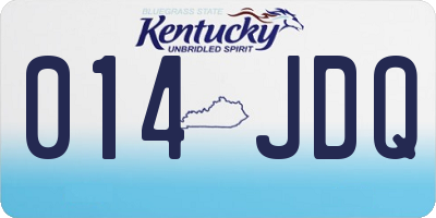 KY license plate 014JDQ