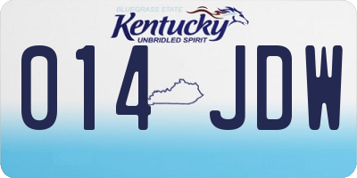 KY license plate 014JDW