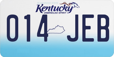 KY license plate 014JEB