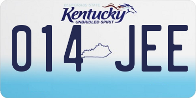 KY license plate 014JEE