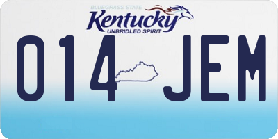 KY license plate 014JEM