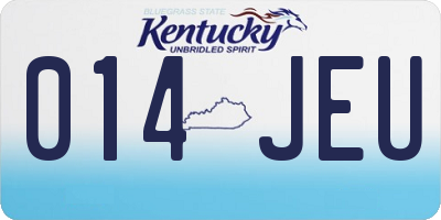 KY license plate 014JEU