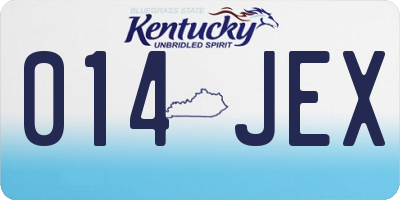 KY license plate 014JEX