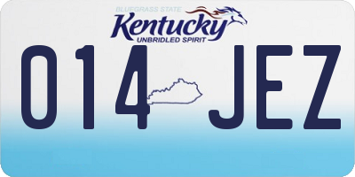 KY license plate 014JEZ