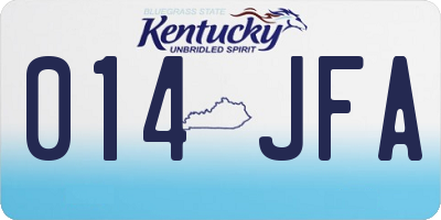 KY license plate 014JFA