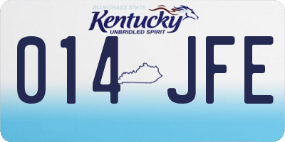KY license plate 014JFE