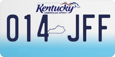 KY license plate 014JFF